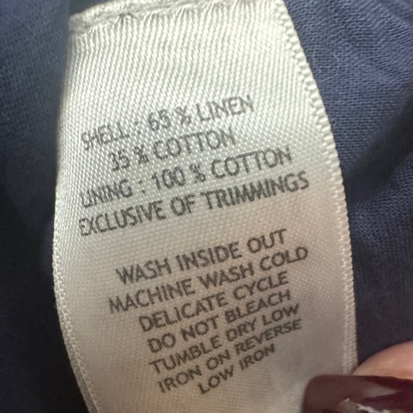 H.O.G Sleeveless Linen Cotton Dress Navy - Picture 9 of 12